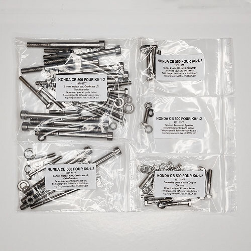 Kit vis allen carter moteur Honda CB 500 K Four 1971-1975 en acier inoxydable de 42 pièces