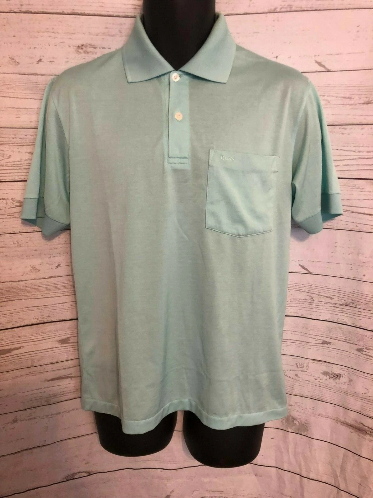 Boss United Colours Of Boss Men’s Polo Shirt Short Sleeve Light Mint Color Sz XL