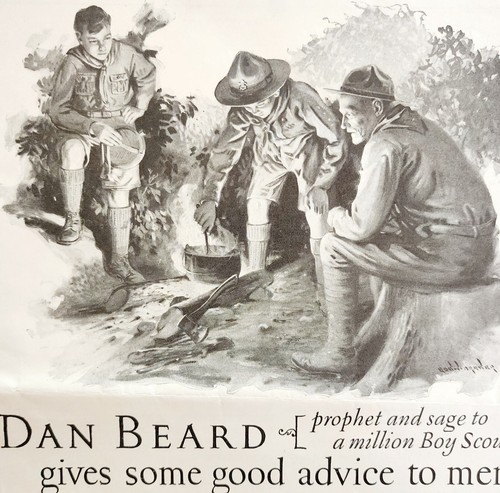 1925 Cream Of Wheat Boy Scouts Dan Beard Brewer Art Advertisement Cereal HM2E