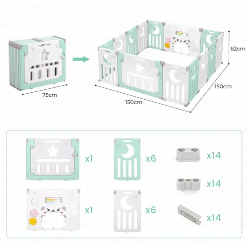 18 Panels Large Baby Playpen Foldable Kids Safety Child Play Center Yard Indoor - Picture 47 of 50