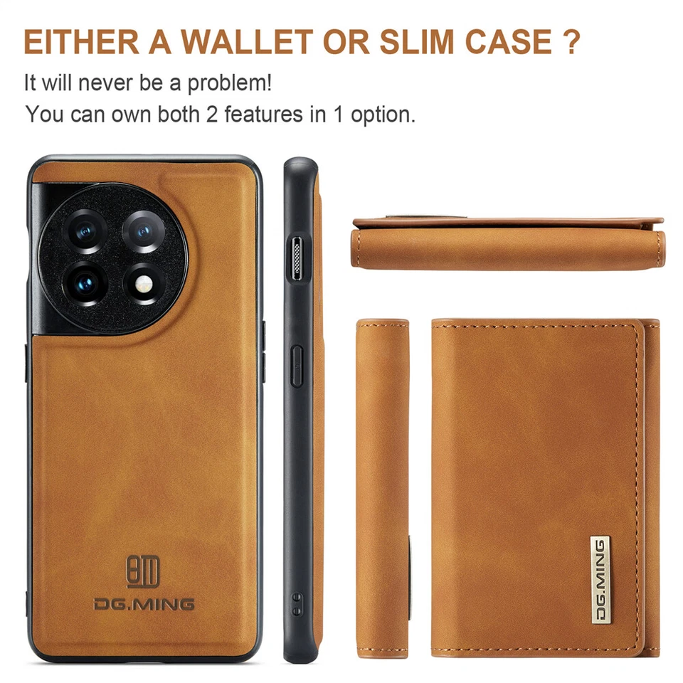 2 in 1 Magnetic Leather Flip Stand Card Wallet Case For OnePlus 13 12 11 ACE 9R - Image 3 of 4