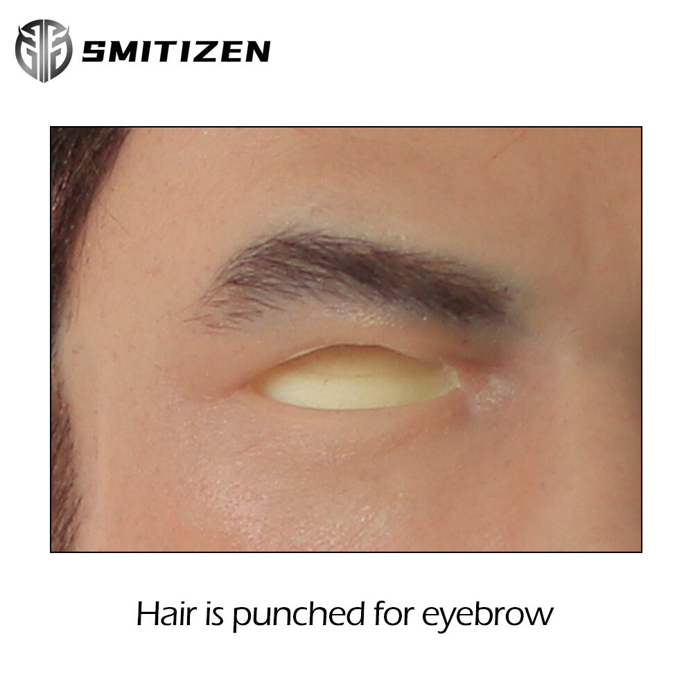 Smitizen Realistic Human Skin Disguise Men Mask With Brown Whisker