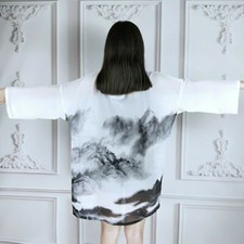 Giacca Kimono Chiffon Unisex Caidigan Cappotto Yukata Giapponese Cinese