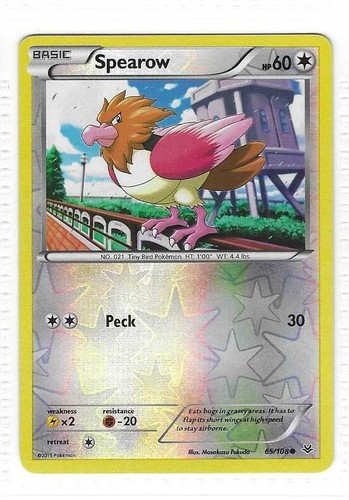 Pokemon --- SPEAROW --- XY Roaring Skies! REVERSE HOLO! NM/Mint! 65/108!