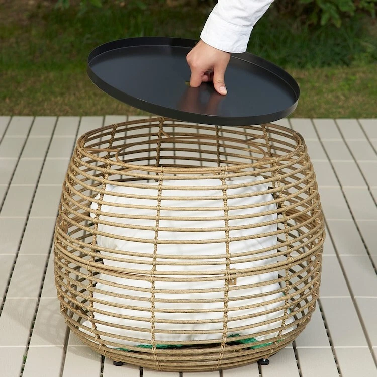 Ikea rattan 2024 side table
