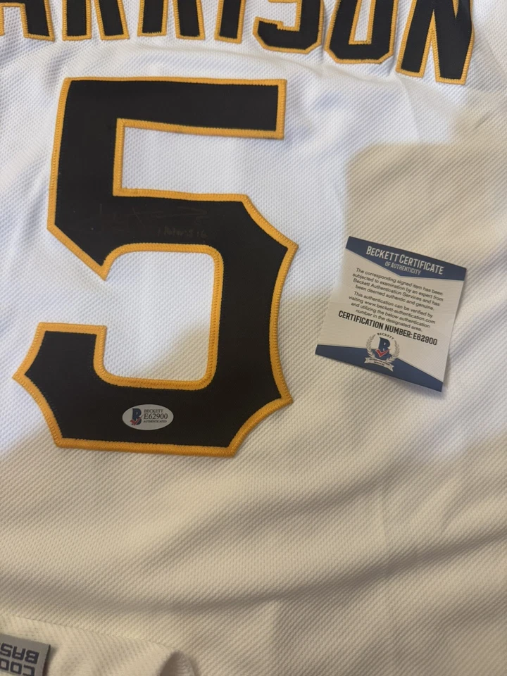 Josh Harrison Game Issued 2015 Pittsburgh Pirates Signed Jersey Auto Beckett COA - Image 3 of 4