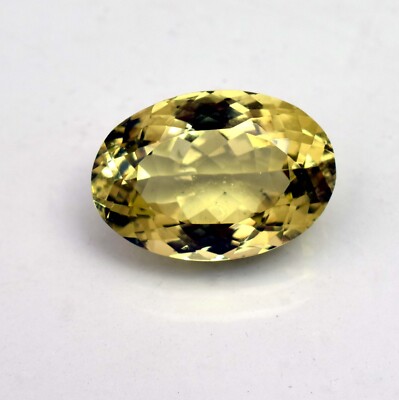 Natural Quartz Green Quartz Faceted Lemon Quartz Oval  Cut 15.40 Ct Certified