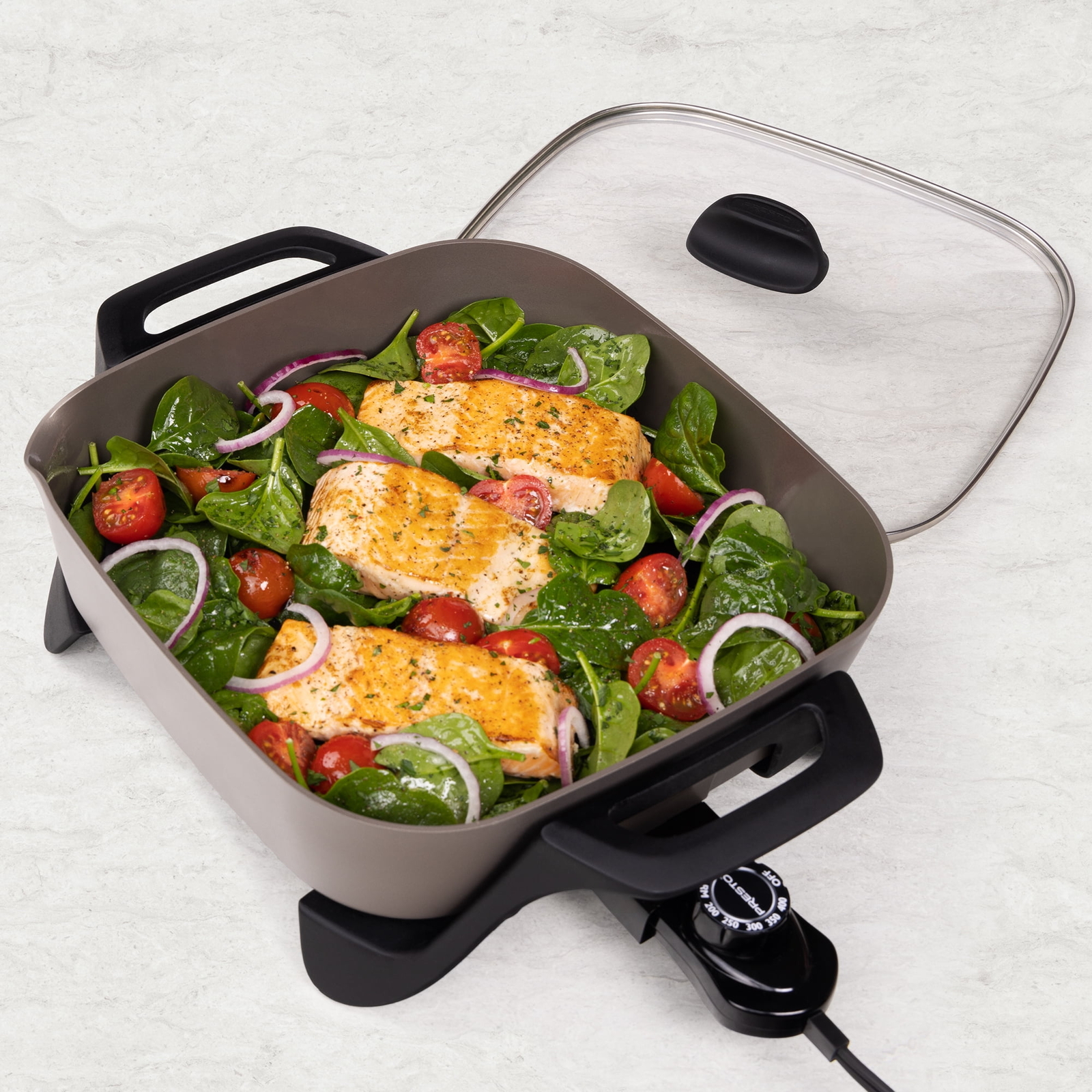 Presto 12inch Ceramic Electric Skillet with Glass Cover, 07120 Non