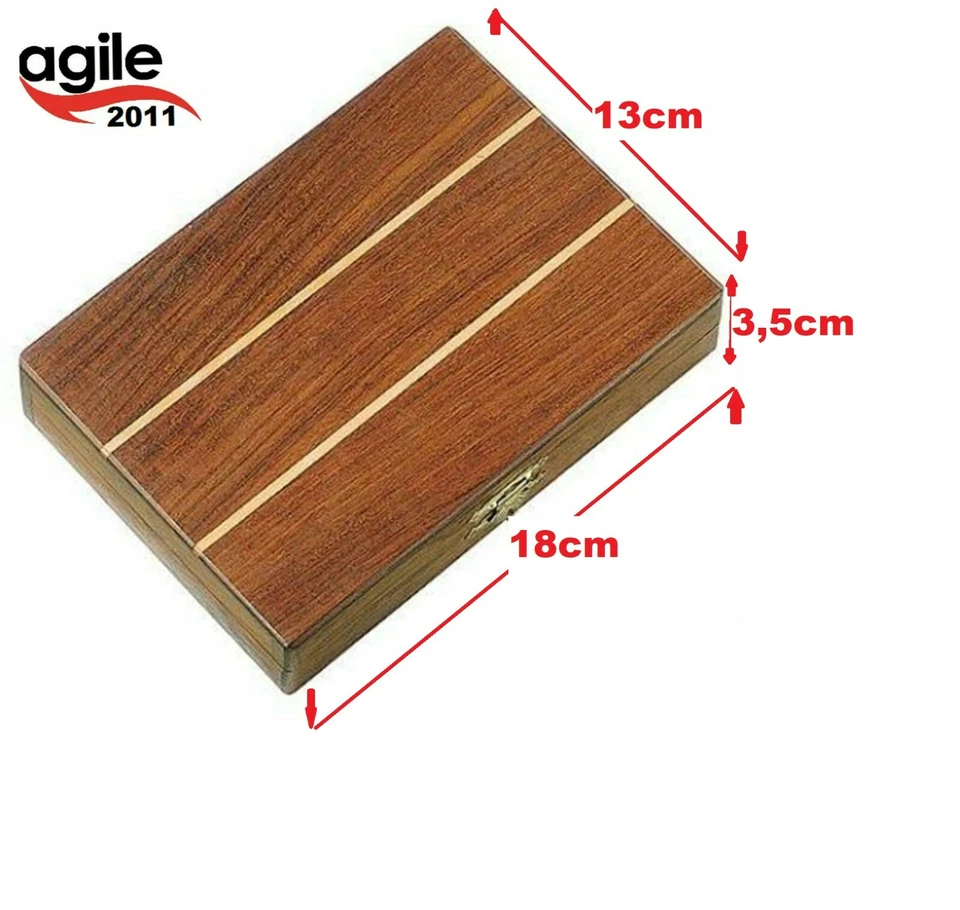 Backgammon 18x13x3,5Cm Holzkiste -Spiel Timber Tavla Handarbeit Mini Handmade - Bild 4 von 4