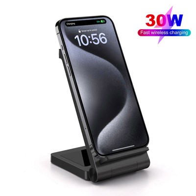 30W Fast Wireless Charger Station Dock For Apple iPhone 16 Pro Max 15 14 13 12 X