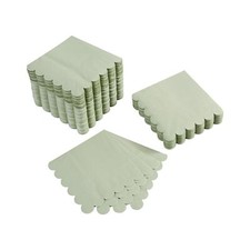 100 Pack Cocktail Napkin 2-Ply Scalloped Edged Dessert Napkins Folded 5 x 5 I...