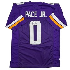 Autographed/Signed Ivan Pace Jr. Minnesota Purple Football Jersey Beckett COA