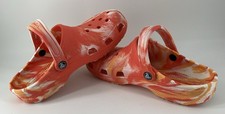 Crocs Classic Marbled Clogs Papaya Multi Orange/White Men's 7 Women's 9 Adult