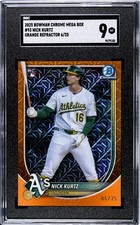 2025 Bowman - Chrome Prospects Nick Kurtz #BCP-114 Orange Ref 6/25 (RC) SGC 9