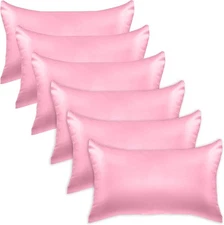 Elegant Comfort 6-Pack Cooling Viscose Satin Standard/Queen, Light Pink 