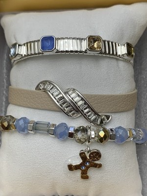 Bomb Party The Gem Society Holiday 25  Bracelet ST75070 Gingerbread Magic Silver