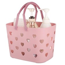 Portable Shower Caddy Tote Plastic Storage Basket with Handle Box Organizer B...