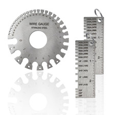 3 Pcs  Metal Sheet Thickness Gauge & Wire Gauge Measuring Tool, Stainless Steel 