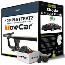 Für SKODA Octavia Kombi II 1Z5 Anhängerkupplung starr +eSatz 13pol uni. 04- NEU