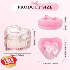 2pc Large Body Powder Puff and Container Velour Dusting Puff