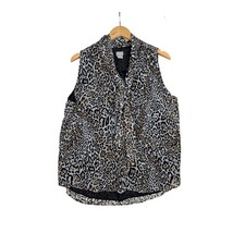 Chico's Animal/Leopard Print Blouse size 2 Large Black/Tan