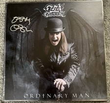 Ozzy Osbourne Ordinary Man Signed Vinyl Flat LP Album Cover Beckett COA Framed
