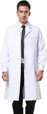 Men's Professional White Long Sleeves Lab Coats Unisex