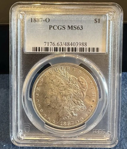 1887-O Morgan Silver Dollar PCGS MS 63
