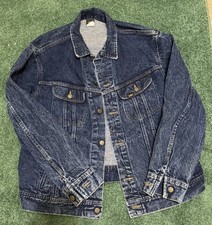 Vintage 80s LEE RIDER Blue Denim Jacket LargeUnion Made in USA Trucker Americana