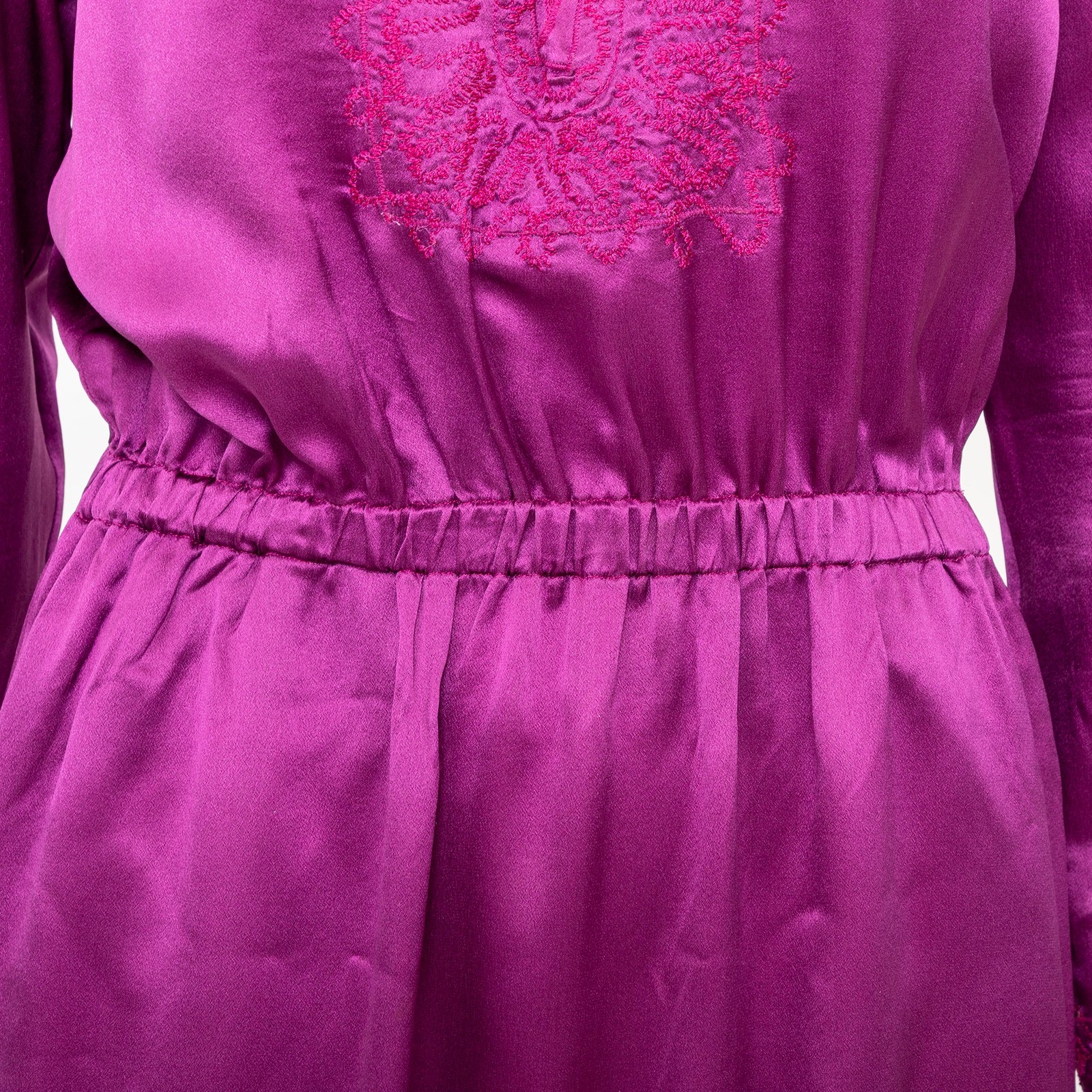 Yves Saint Laurent Abito Lungo Con Ricamo 10Er Femmina Viola M