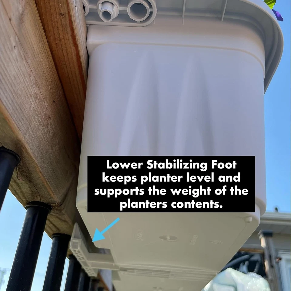 Apollo Exports International 24" Adjustable Railing Planter, White 24",  - Image 2 of 4