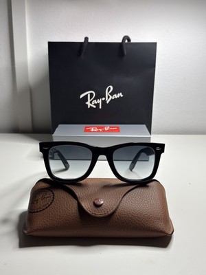 Ray-Ban Wayfarer RB2140 901/32 50-22 Sonnenbrille - Schwarz/Blau getönt Gr.50