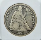 1847  SEATED LIBERTY DOLLAR. Well detailed - natural look.