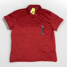 All In Motion Shirt Mens 2XL Orange Striped Golf Polo Performance NWT