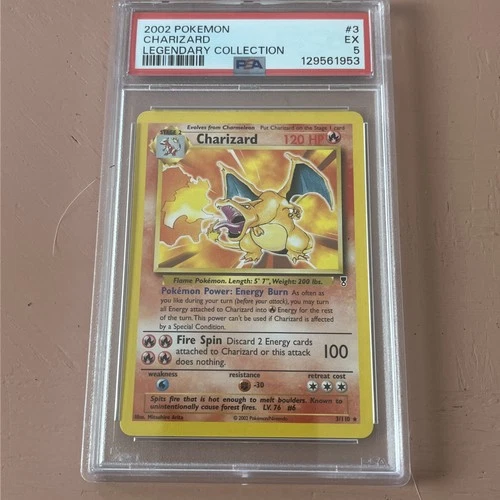 2002 Pokemon Charizard Legendary Collection 3/110 GRADED PSA 5 EX NON HOLO