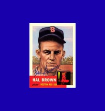 Hal Brown 1991 Topps Archives 1953 Topps #184 - Red Sox - Signed AUTO