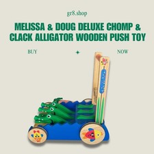 Melissa & Doug Deluxe Chomp & Clack Alligator Wooden Push Toy
