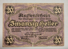 Notgeld  Wien 20 Heller 1920 Österreich