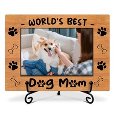 Dog Picture Frame, World's Best Dog Mom Photo Frame, Gifts for Pet Owner Pet ...