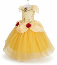 Disney Belle Costume Kids 5/6 Princess Dress Beauty and the Beast Outfit NWT New