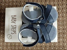 Mothercare Baby First Steps Blue Premium Soft Leather Shoes Size 3 New