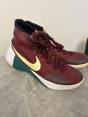 Nike Hyperdunk Shoes 2015 N7 Maroon Green Size 11.5 Basketball Sneakers /0311