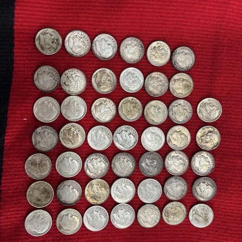 New ListingRoosevelt Dime 47 PCs Count Mixed Lot 1946-1964 Circulated Condition