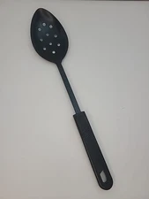 Vintage Good Cook Black Metal And Plastic 12" Slotted Spoon Sturdy