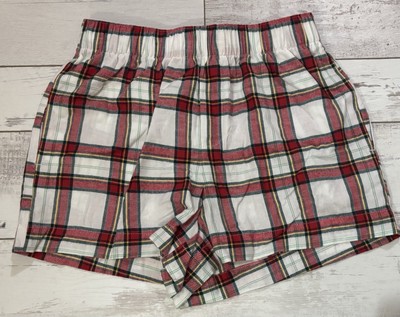 Auden PJ Pajama Shorts size XL - Plaid/Red/Cream/Green - NEW