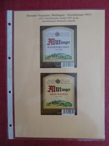 Beer labels, BW, Mutlangen, brewery Josef Stegmaier OHG