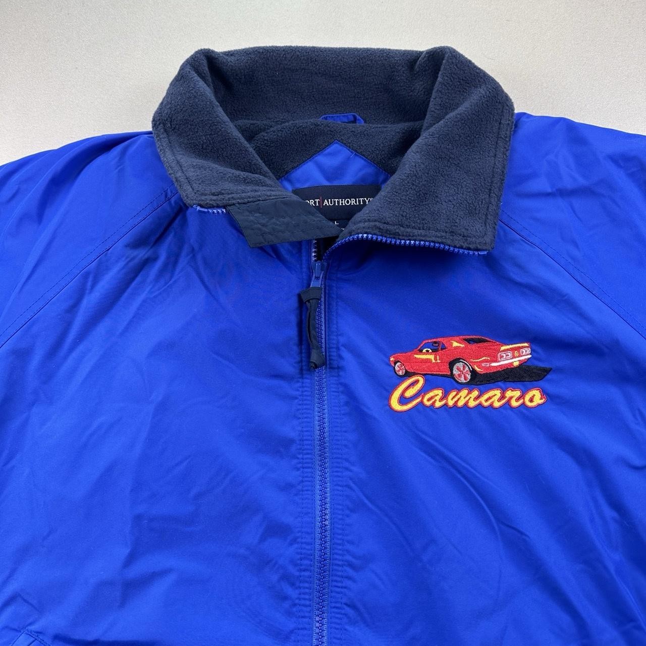 Vintage Chevrolet Camaro Jacket Mens Large Blue Fleece Lined Cars Full Zip 90s - second product detail image