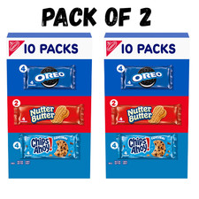 Nabisco Cookies Variety Pack OREO Minis Nutter Butter Chips Ahoy, 10 Packs