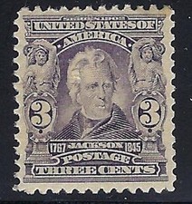 U.S., 1903, Scott #302, 3c Jackson, Mint, Original Gum, Never Hinged