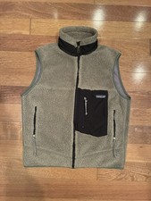 Vintage Patagonia Retro-X Deep Pile Vest Green Oatmeal 90s Made In USA Full Zip